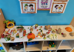 wystawa prac dzieci - ludziki z warzyw